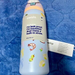 Owala Blue Insulated Water Bottle with Built-in Straw